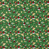 Popeline de Noël, motifs de Noël, vert - Ribes y Casals