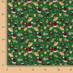 Popeline de Noël, motifs de Noël, vert - Ribes y Casals