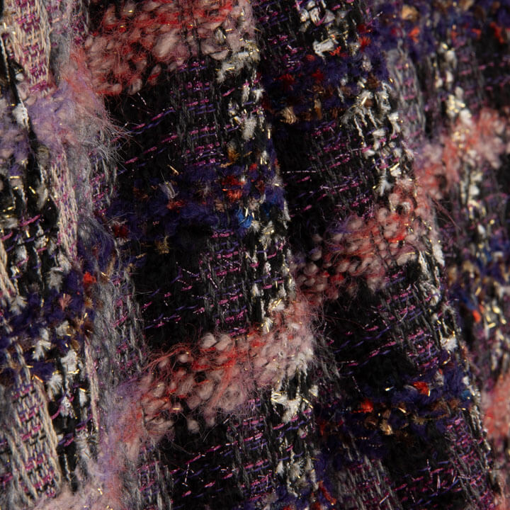 Tweed de laine mosaïque mauve avec Lurex doré - Ribes y Casals