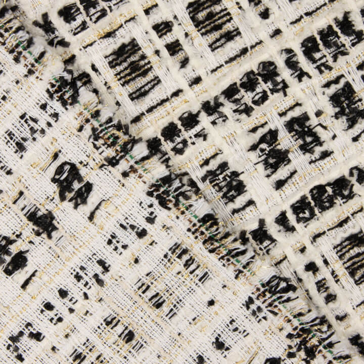 Tweed de laine Lumière Ébène avec Lurex doré - Ribes y Casals