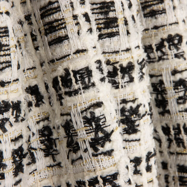 Tweed de laine Lumière Ébène avec Lurex doré - Ribes y Casals