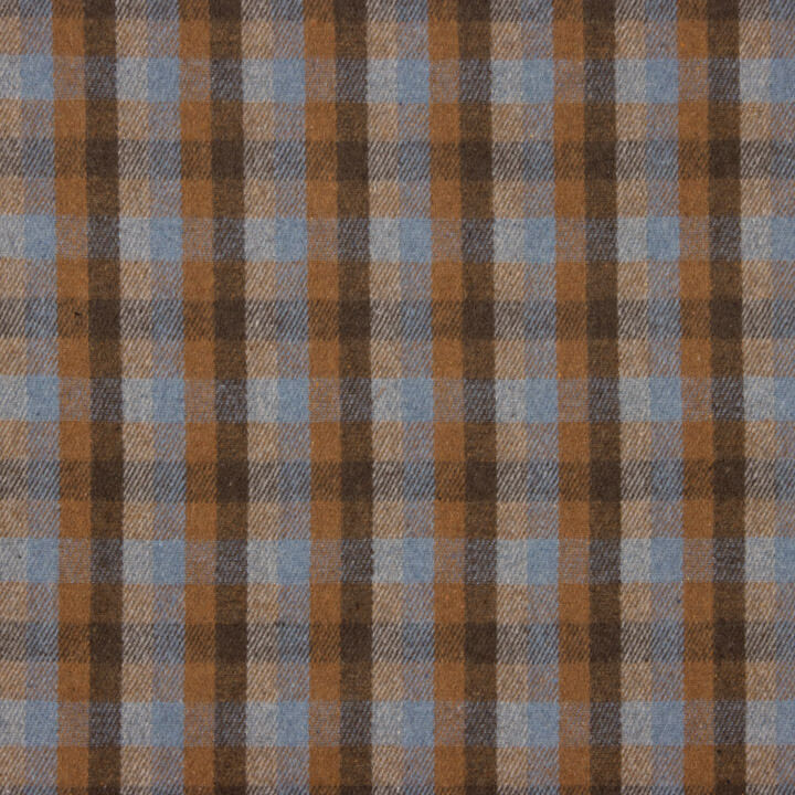 Loden en laine Glenmore à carreaux bleus et tuile - Ribes y Casals