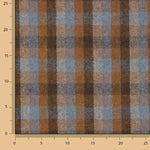 Loden en laine Glenmore à carreaux bleus et tuile - Ribes y Casals
