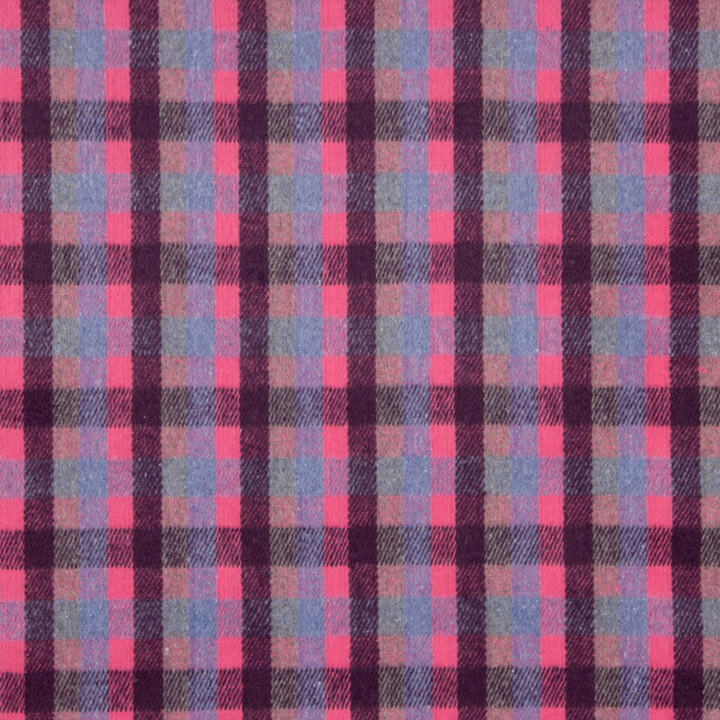 Loden en laine Glenmore à carreaux fuchsia et bleu - Ribes y Casals