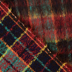 Tweed de laine Glencoe double face rouge et turquoise - Ribes y Casals