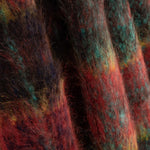 Tweed de laine Glencoe double face rouge et turquoise - Ribes y Casals