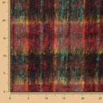 Tweed de laine Glencoe double face rouge et turquoise - Ribes y Casals