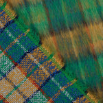 Tweed de laine Glencoe double face vert émeraude et ocre - Ribes y Casals