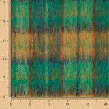 Tweed de laine Glencoe double face vert émeraude et ocre - Ribes y Casals