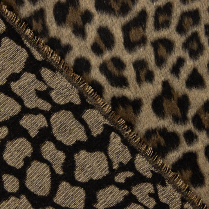Loden en laine Serengeti, imprimé animal léopard, couleur camel - Ribes y Casals