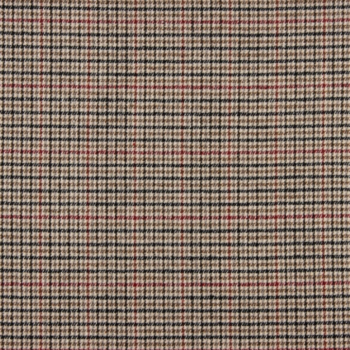 Loden en laine à motif pied-de-poule beige, noir et rouge - Ribes y Casals