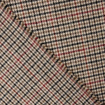 Loden en laine à motif pied-de-poule beige, noir et rouge - Ribes y Casals