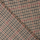 Loden en laine à motif pied-de-poule beige, noir et rouge - Ribes y Casals