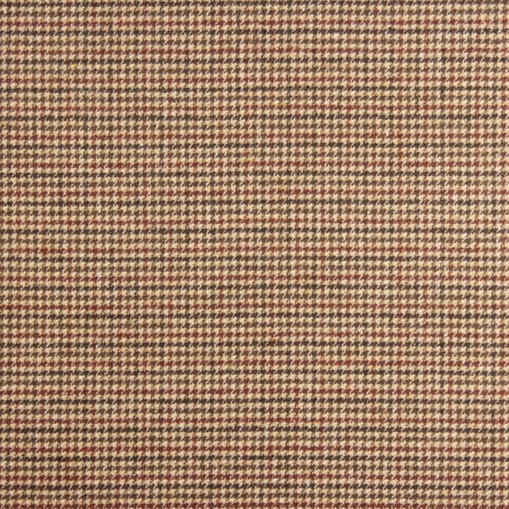 Loden en laine à motif pied-de-poule beige et grenat - Ribes y Casals