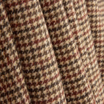 Loden en laine à motif pied-de-poule beige et grenat - Ribes y Casals