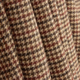 Loden en laine à motif pied-de-poule beige et grenat - Ribes y Casals