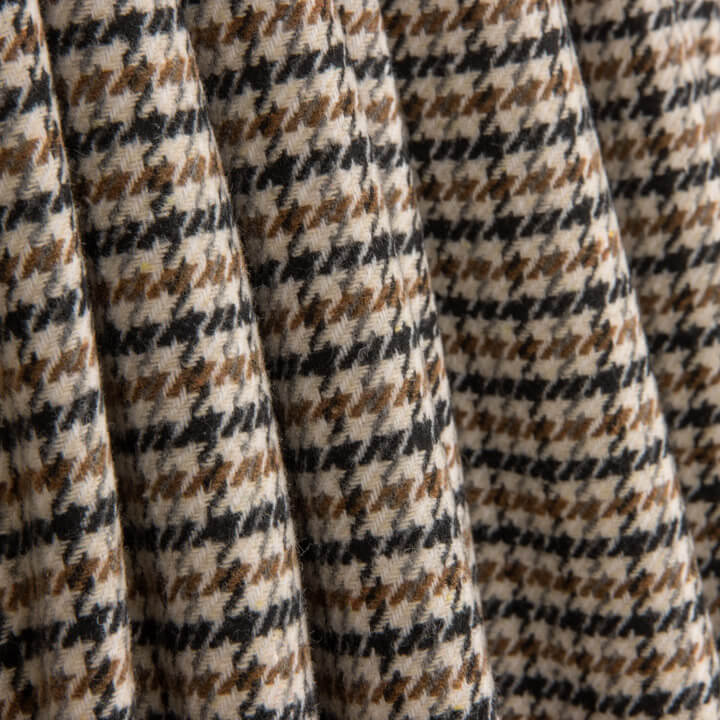 Loden en laine à motif pied-de-poule beige et noir - Ribes y Casals