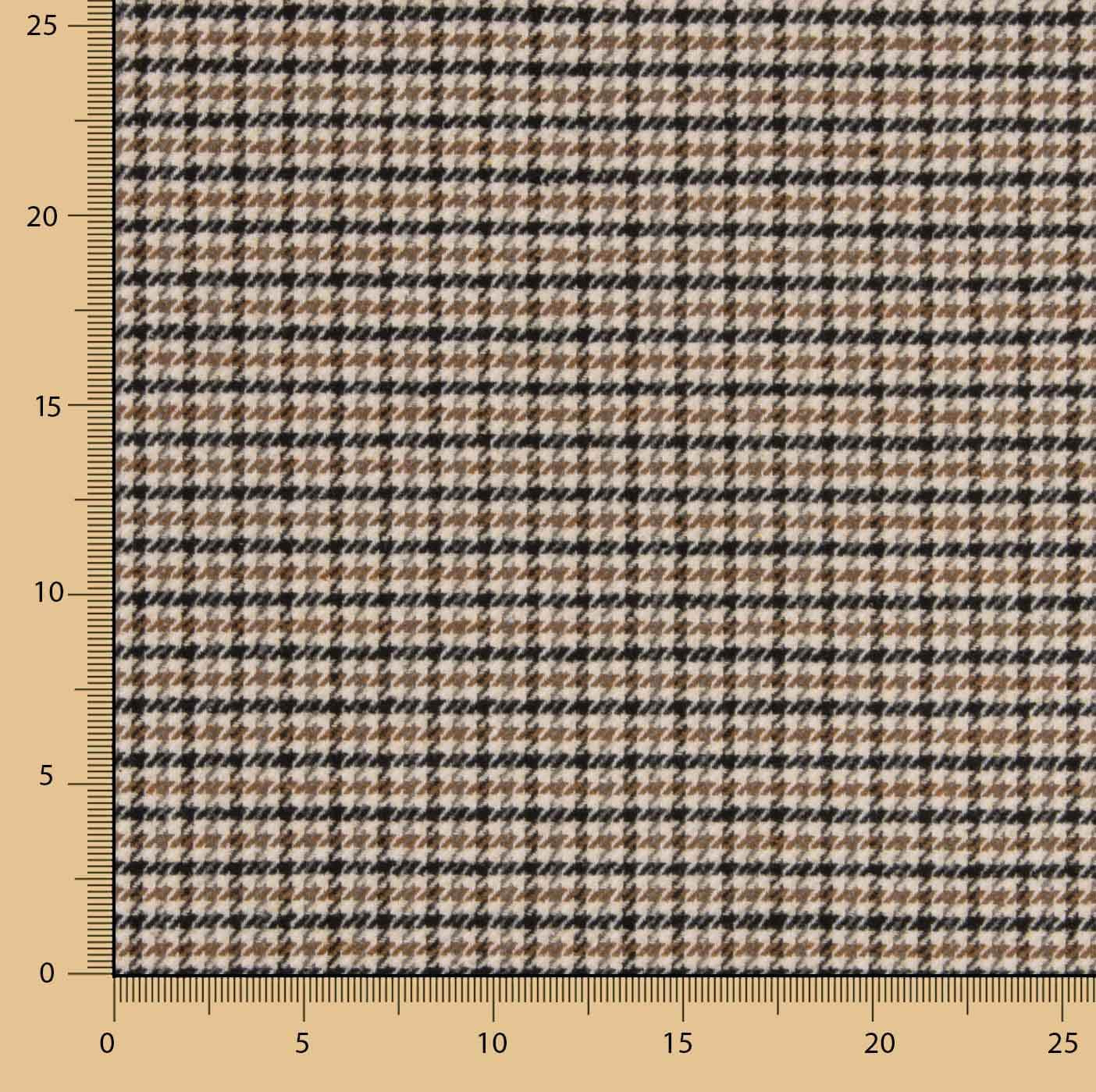 Loden en laine à motif pied-de-poule beige et noir - Ribes y Casals