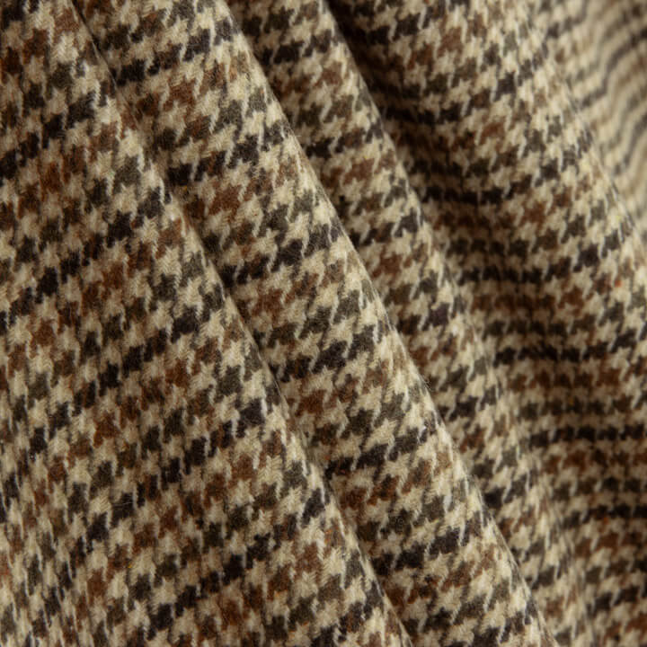 Loden en laine à motif pied-de-poule beige et marron - Ribes y Casals