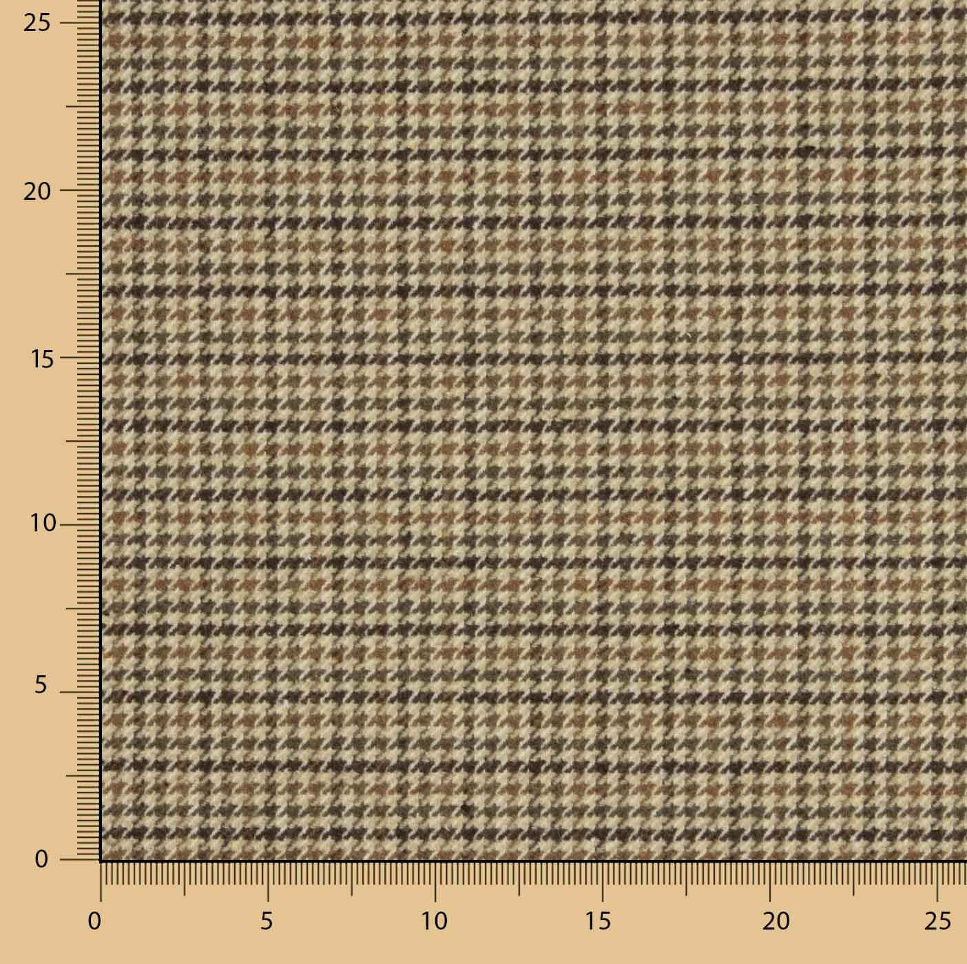 Loden en laine à motif pied-de-poule beige et marron - Ribes y Casals