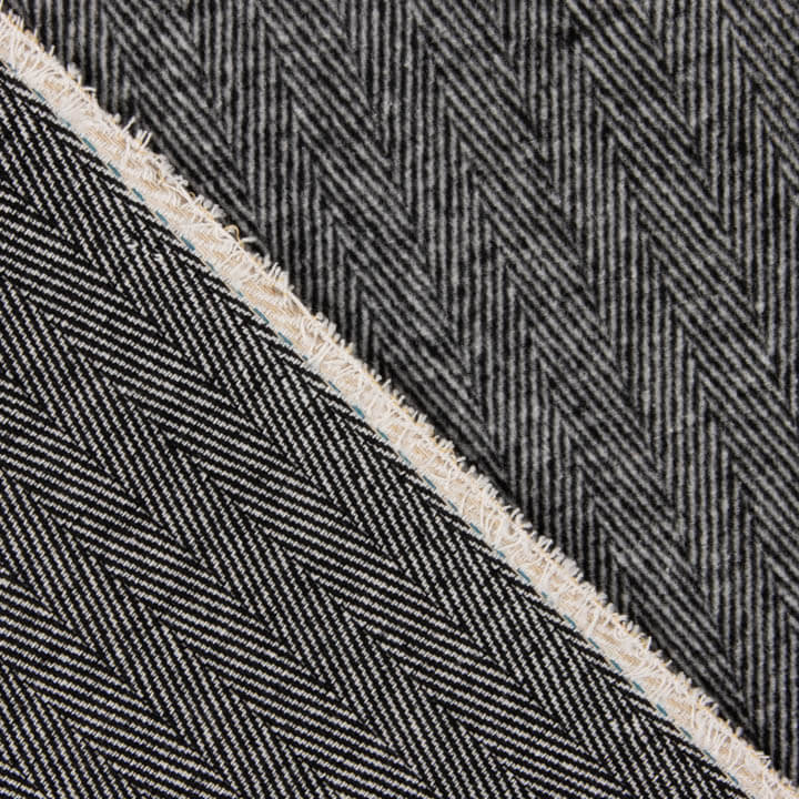 Loden en laine à motifs de chevrons gris et noir - Ribes y Casals