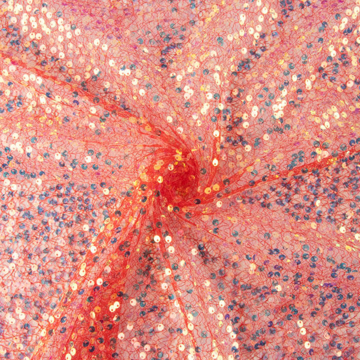 Tulle araignée à sequins rouges - Ribes y Casals