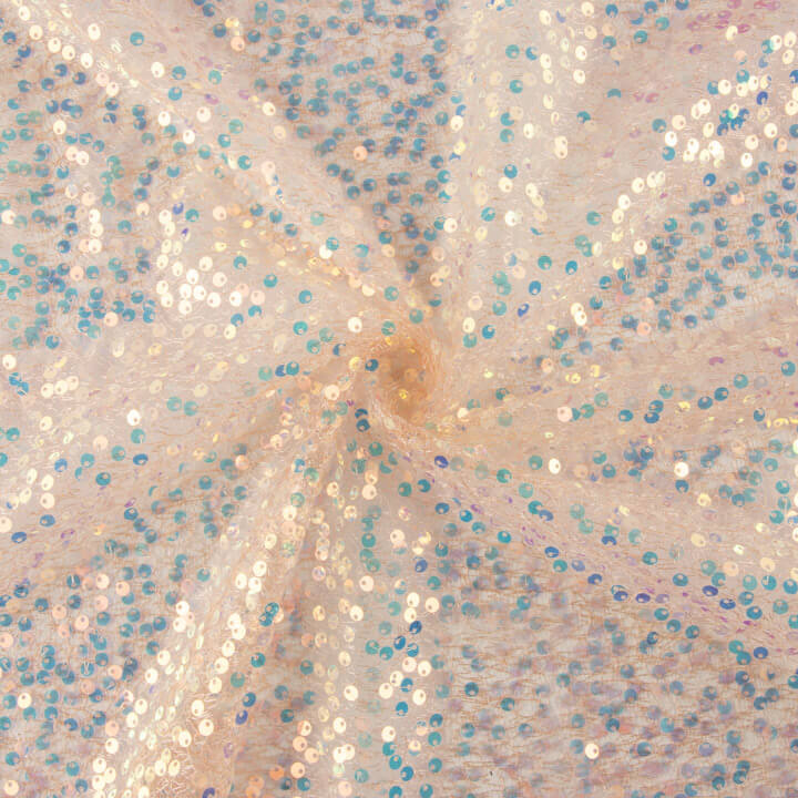 Tulle araignée à tissu à sequins saumon - Ribes y Casals