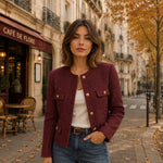 Tweed de laine grenat - Ribes y Casals