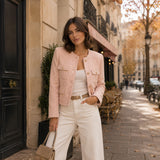 Tweed de laine rose doux - Ribes y Casals