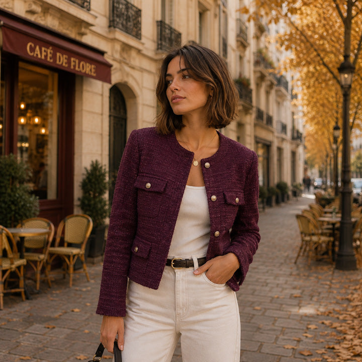 Tweed de laine violet - Ribes y Casals