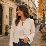 Tweed de laine blanc - Ribes y Casals