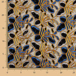 Broderie « Rebrodé » avec tissu à sequins Alhambra bleus - Ribes y Casals