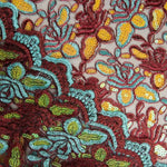 Broderie rebrossée avec tissu à sequins Alhambra Rouge - Ribes y Casals