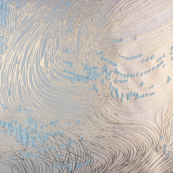 Jacquard fantaisie « Vortex » bleu ciel et ivoire - Ribes y Casals
