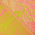 Jacquard fantaisie « Vortice » fuchsia et lime - Ribes y Casals