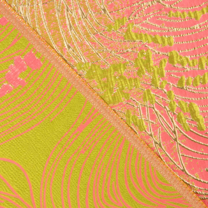 Jacquard fantaisie « Vortice » fuchsia et lime - Ribes y Casals