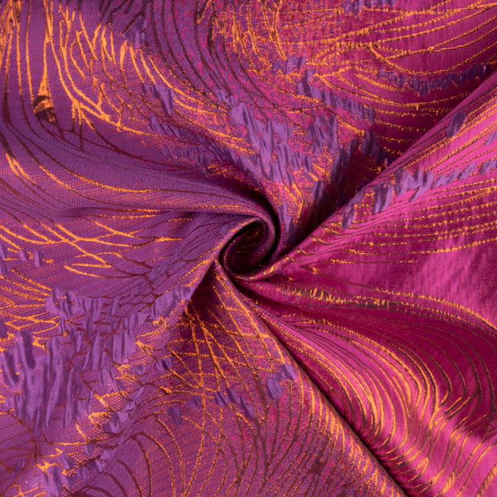 Jacquard fantaisie « Vortex » violet et orange - Ribes y Casals