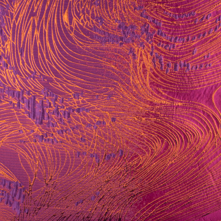 Jacquard fantaisie « Vortex » violet et orange - Ribes y Casals