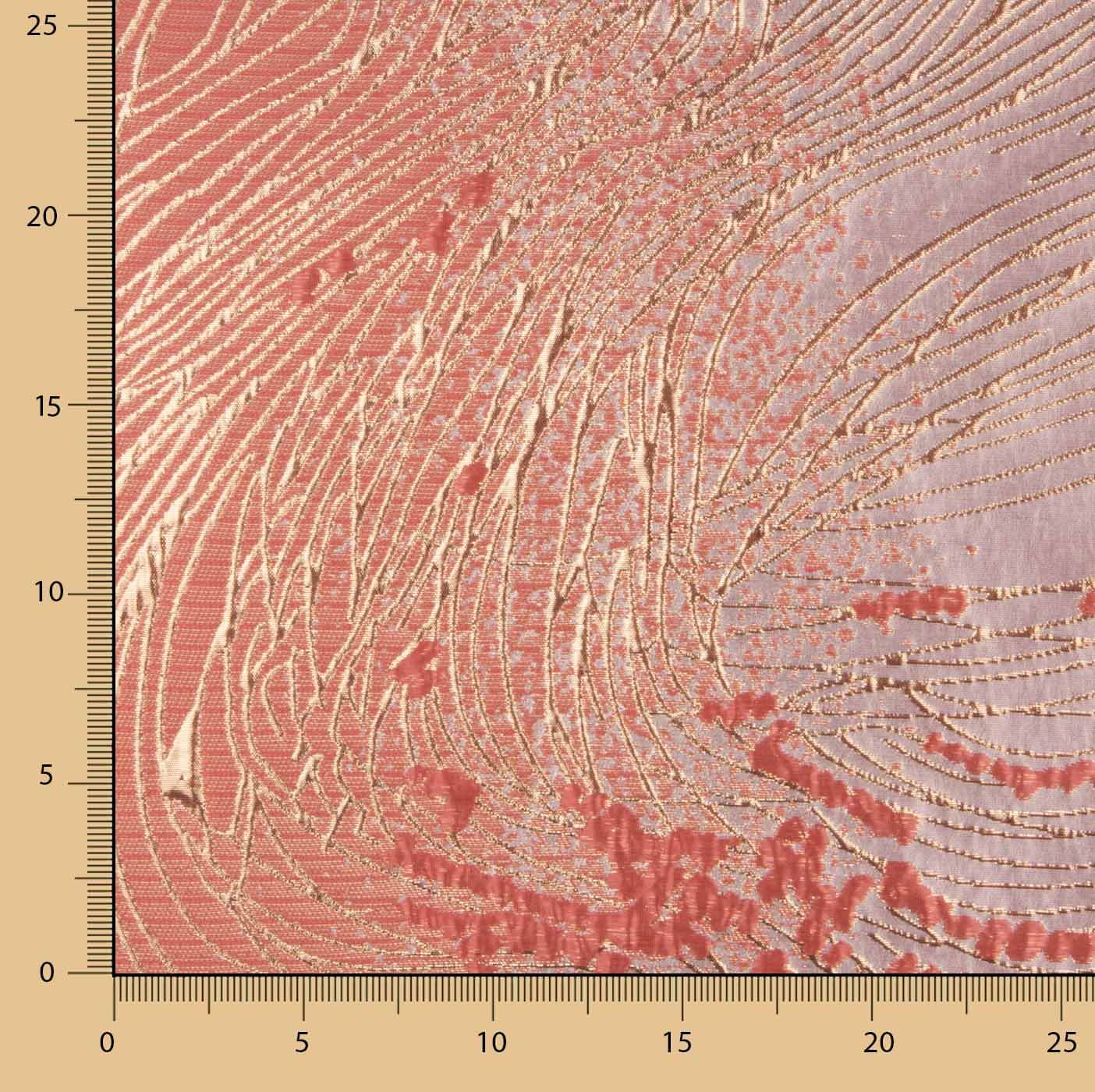Jacquard fantaisie « Vortex » corail et rose - Ribes y Casals