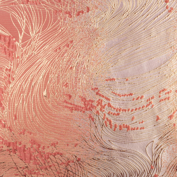 Jacquard fantaisie « Vortex » corail et rose - Ribes y Casals