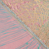 Jacquard fantaisie « Vortex » turquoise et rose - Ribes y Casals