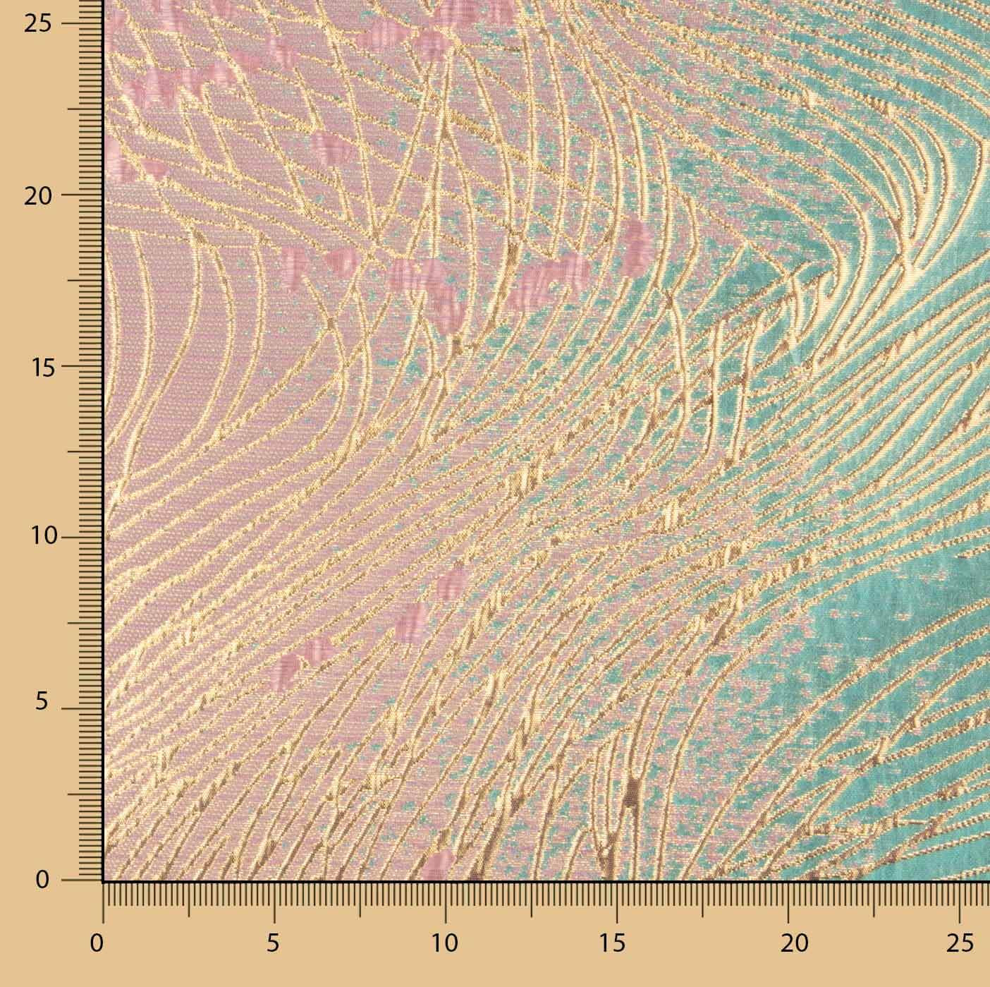 Jacquard fantaisie « Vortex » turquoise et rose - Ribes y Casals