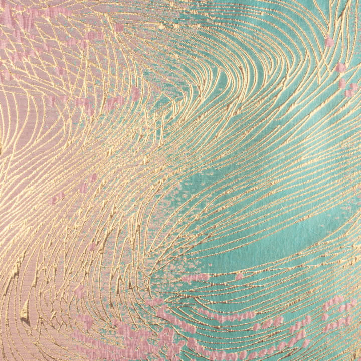 Jacquard fantaisie « Vortex » turquoise et rose - Ribes y Casals