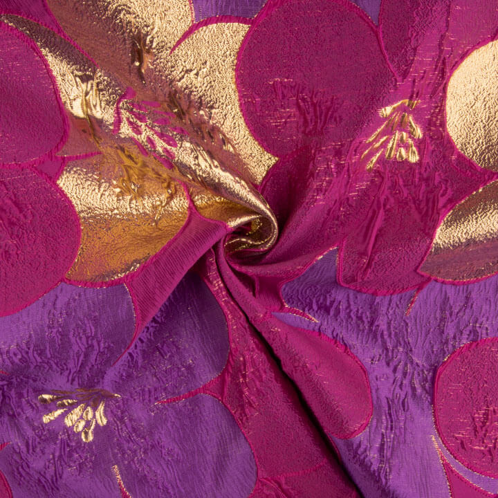 Jacquard fantaisie « Pétales » fuchsia et violet - Ribes y Casals