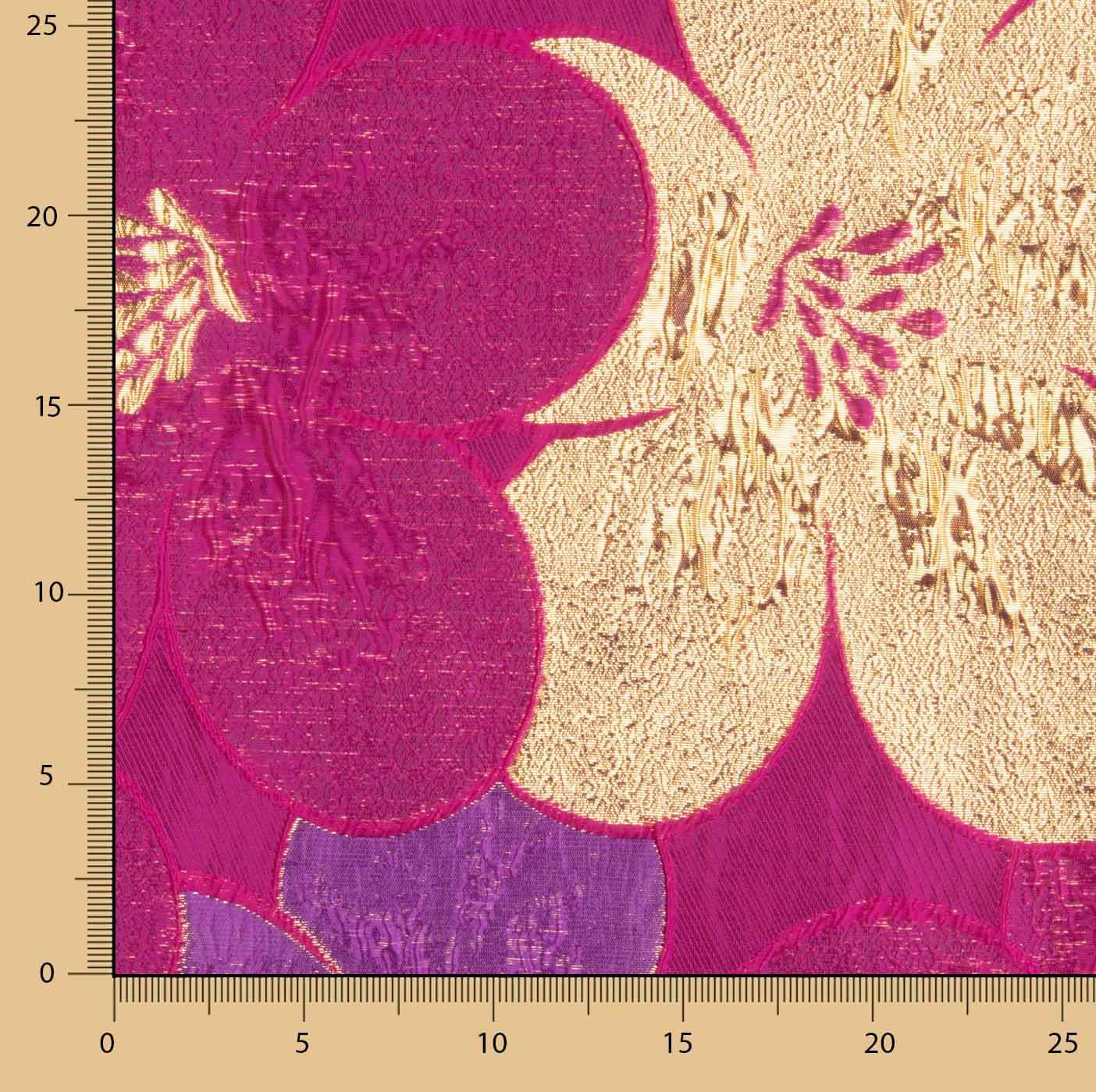 Jacquard fantaisie « Pétales » fuchsia et violet - Ribes y Casals