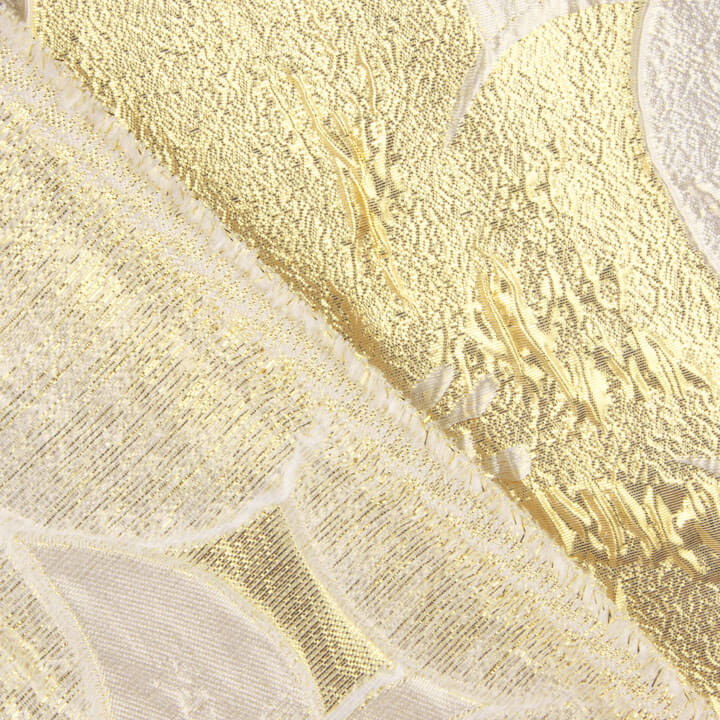 Jacquard fantaisie « Pétales » ivoire et doré - Ribes y Casals