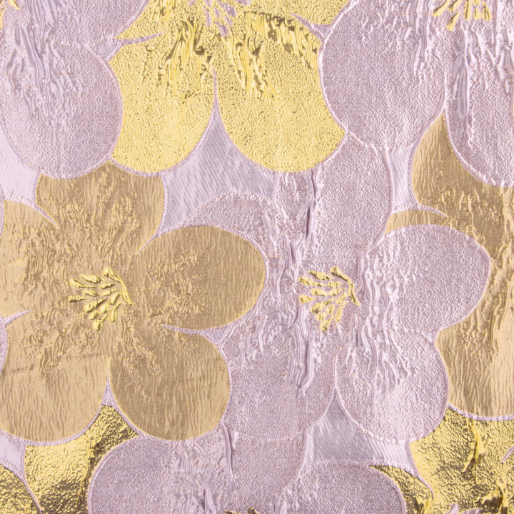 Jacquard fantaisie « Pétales » mauve et doré - Ribes y Casals