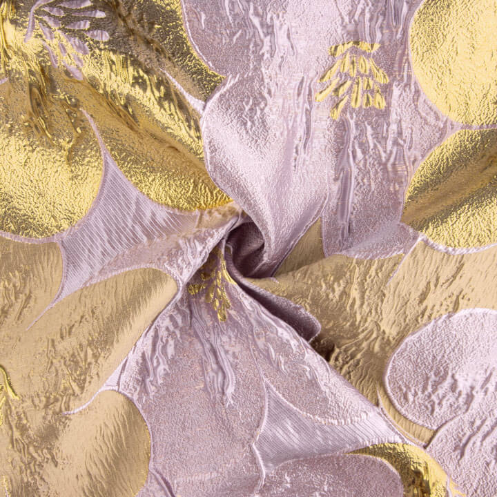 Jacquard fantaisie « Pétales » mauve et doré - Ribes y Casals