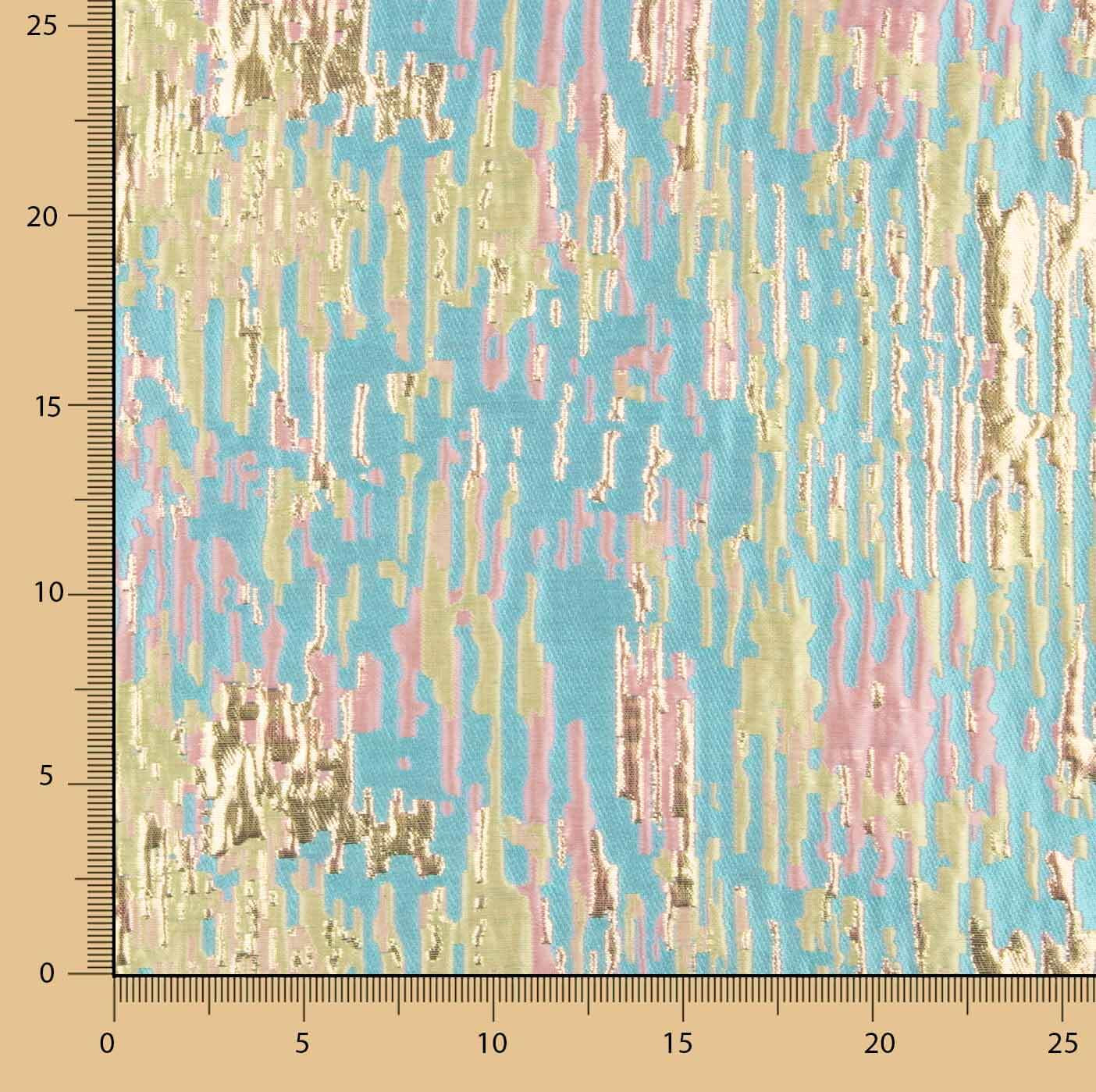 Jacquard fantaisie à paillettes turquoise multicolores - Ribes y Casals