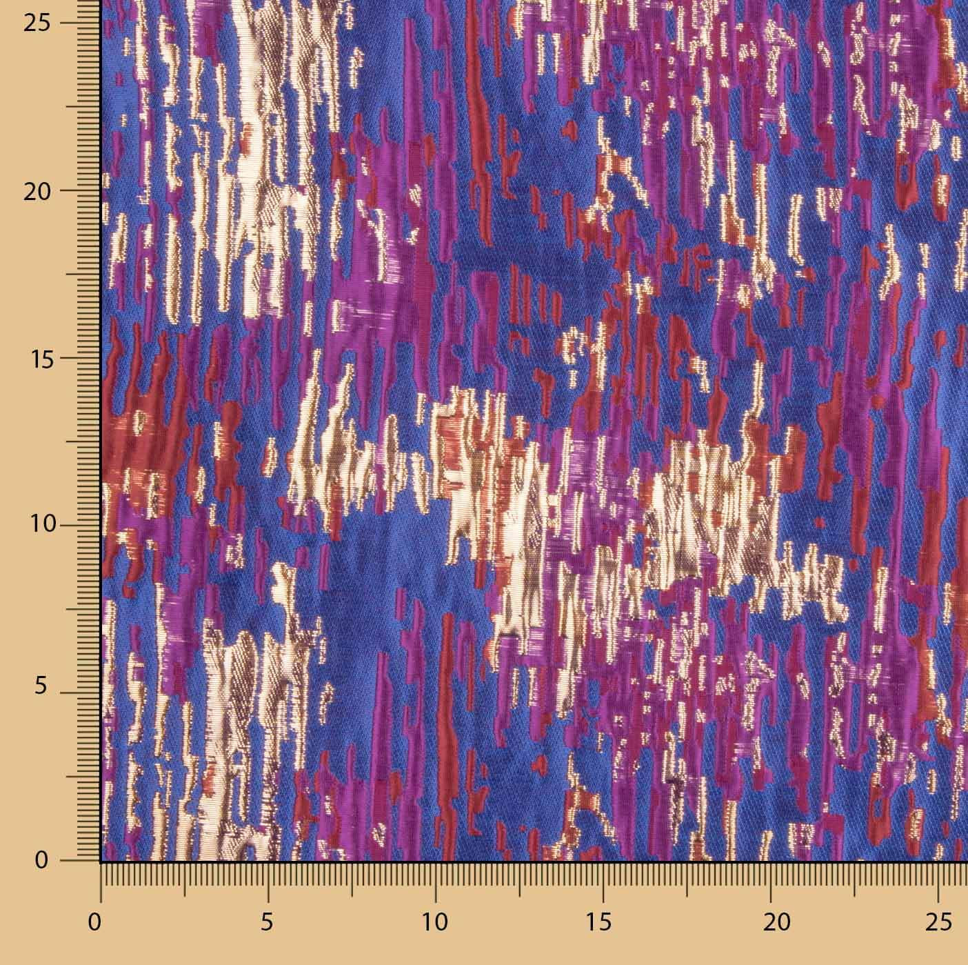 Jacquard fantaisie pailleté bleu multicolore - Ribes y Casals